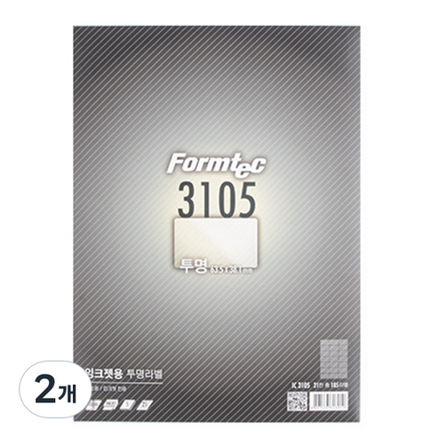 폼텍 전산라벨 IC-3105 잉크젯 투명 라벨지, 21칸, 10개