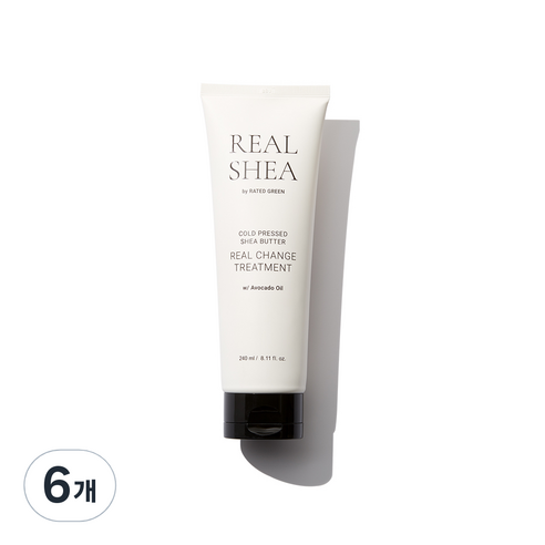 레이티드그린 리얼시어 콜드프레스 시어버터 리얼 체인지 헤어트리트먼트, 240ml, 6개