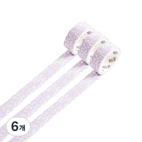 마켓A 감성 잉크 마스킹테이프 15mm x 3m, 퍼플, 6개