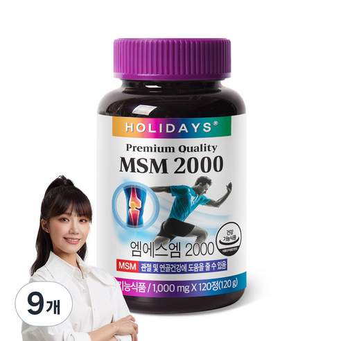 홀리데이즈 관절건강 미국산 MSM2000, 120정, 9개