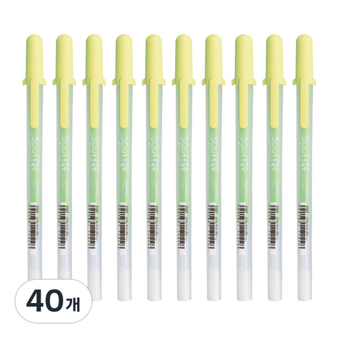 SAKURA 겔리롤 수플레 젤잉크펜 0.8mm, 라이트그린, 40개