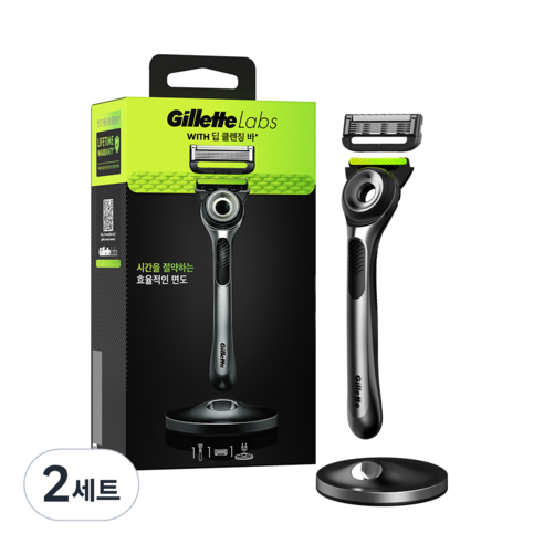 질레트랩스 딥클렌징바 면도기 핸들1입 + 면도날1입, 2세트
