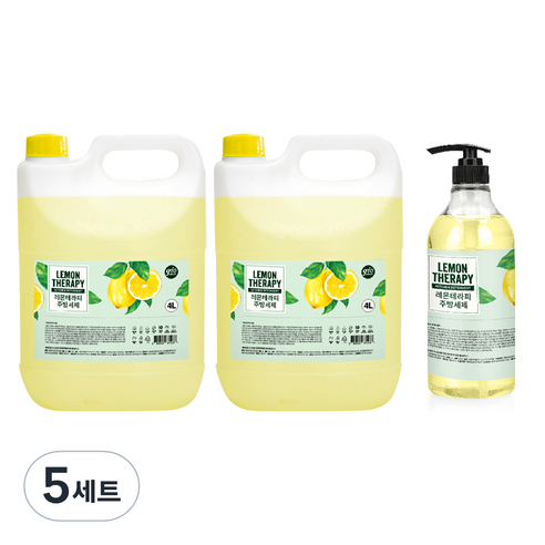 지오클린 레몬테라피 주방세제 4L x 2p + 공병 1L 세트, 5세트