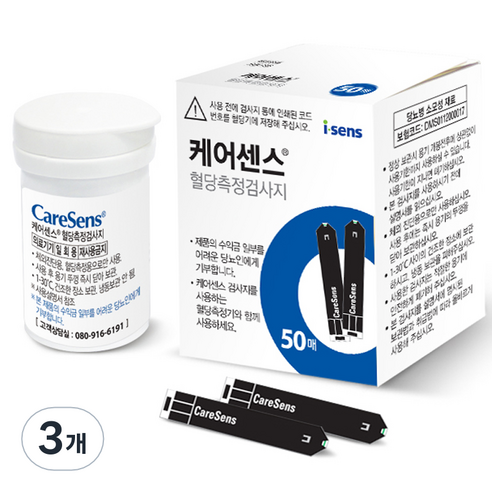 케어센스 혈당측정검사지, 50개입, 3개