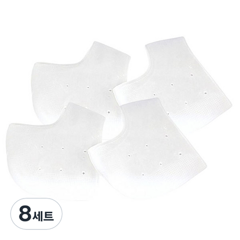 미카엘그라운드 실리콘 발 뒤꿈치 관리 커버 양발착용 화이트, 8세트