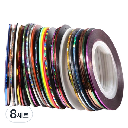 더줌커머스 네일 라인테이프 1mm 30p, 랜덤발송, 8세트
