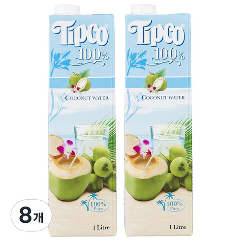 팁코 코코넛워터 혼합주스, 1L, 8개