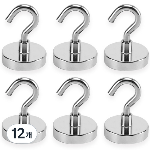 대형 초강력 네오디움 고리 후크자석 20mm, 12개