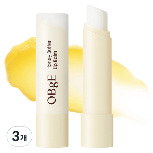 OBge 허니 버터 고보습 립밤 3g, 무색, 3개