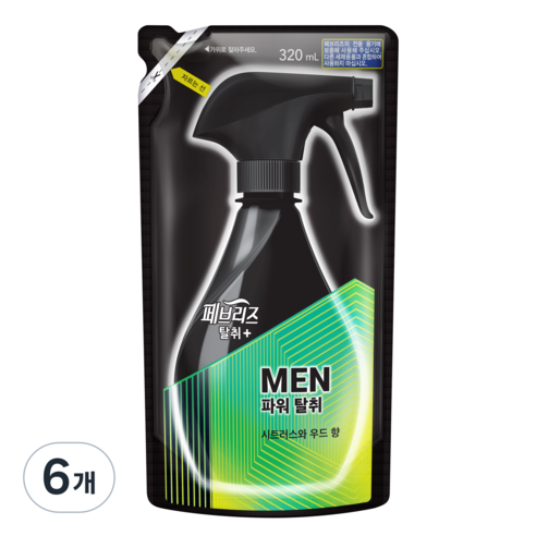 페브리즈 섬유탈취제 포맨, 320ml, 6개, 시트러스앤우드향