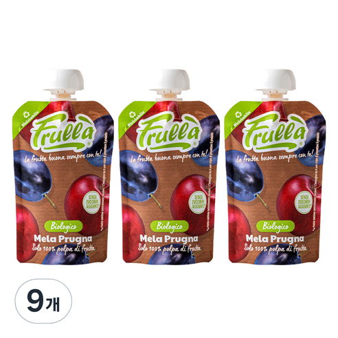 푸루라 유기농 짜먹는 과일 퓨레, 혼합맛(사과/푸룬), 100g, 9개