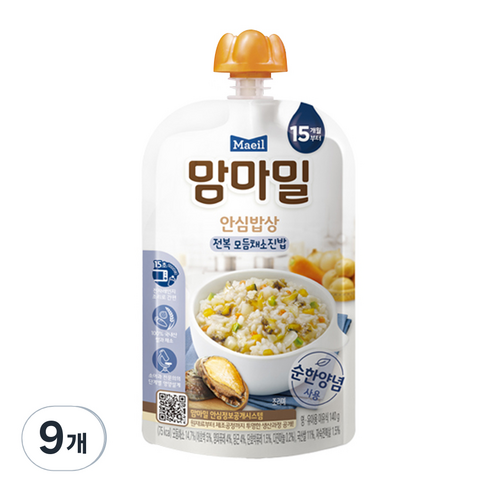 맘마밀 안심밥상 레토르트 이유식 140g, 전복 모듬채소진밥, 9개