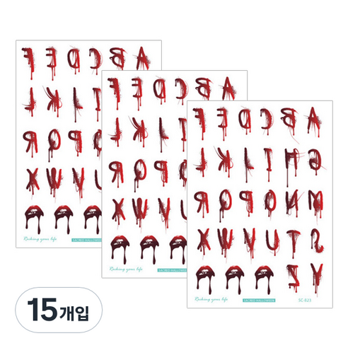 파티복닷컴 할로윈 상처 타투 스티커, SC823, 15개입