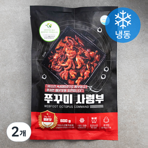 쭈꾸미 사령부 매운맛 (냉동), 600g, 2개 600g × 2개 섬네일