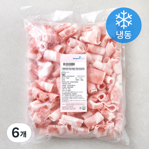 동원 뼈없는 대패 삼겹살 구이용 (냉동), 6개, 700g