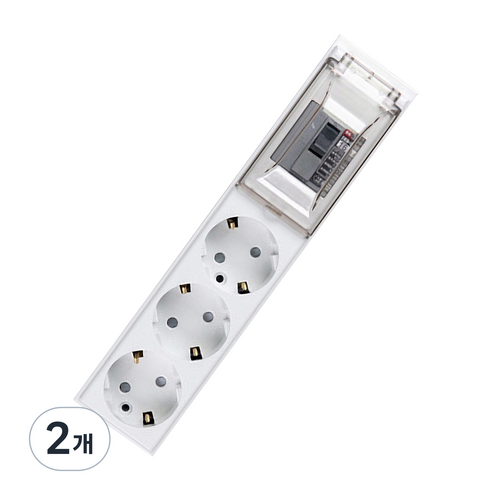 오성정밀 고용량 배선차단용 멀티탭 3구 OSB323, 8m, 화이트, 2개