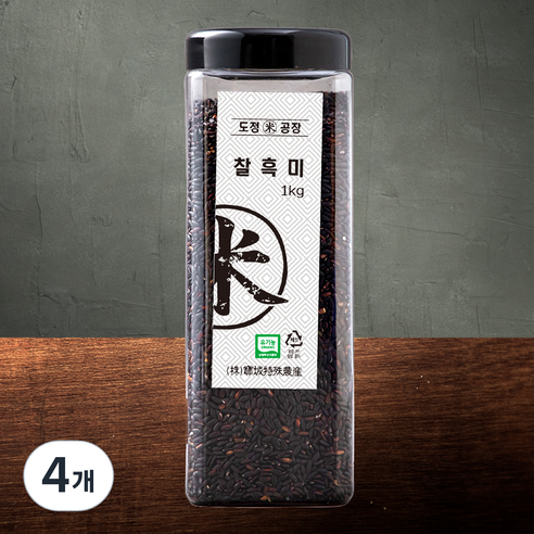 도정공장 유기농 찰흑미, 1kg, 4개