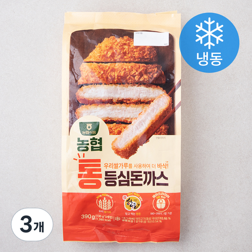 농협 통등심 돈까스 3개입 (냉동), 390g, 3개