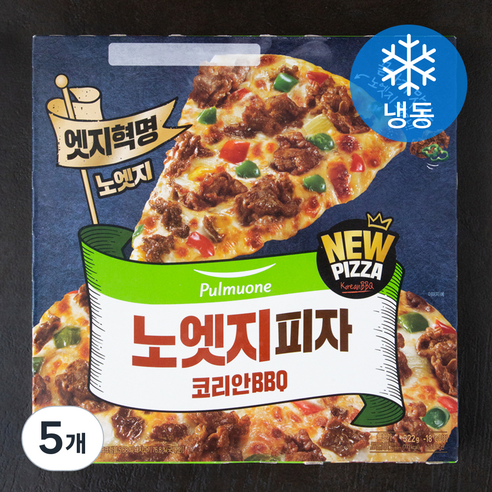 풀무원 노엣지피자 코리안BBQ (냉동), 322g, 5개