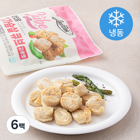 맛있닭 닭가슴살 큐브 고추맛 (냉동), 100g, 6팩