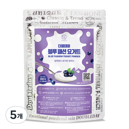 더블데이 블루패션 블루베리 요거트 파우더, 5개, 800g