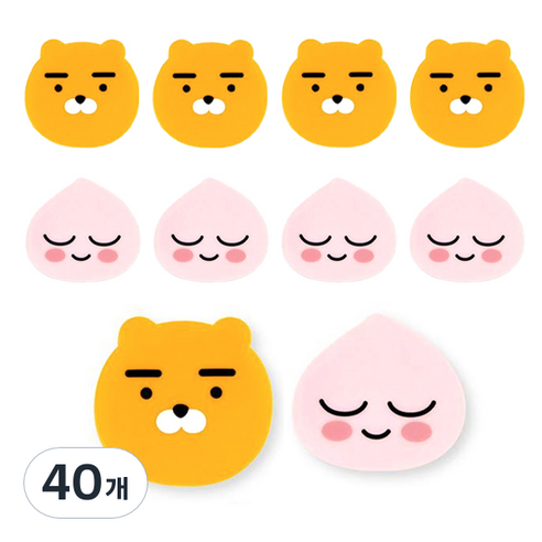 카카오프렌즈 지우개 2종 x 5p 세트, 라이언, 어피치, 40개