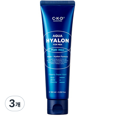 씨케이디 포맨 아쿠아 히알론 매트 헤어왁스, 100ml, 3개
