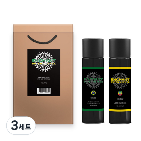 인첸트 더치커피 선물세트, 브라질 싱글 500ml + 예가체프 싱글 500ml, 3세트