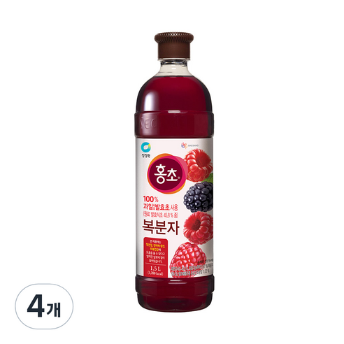 청정원 홍초 복분자, 1.5L, 4개