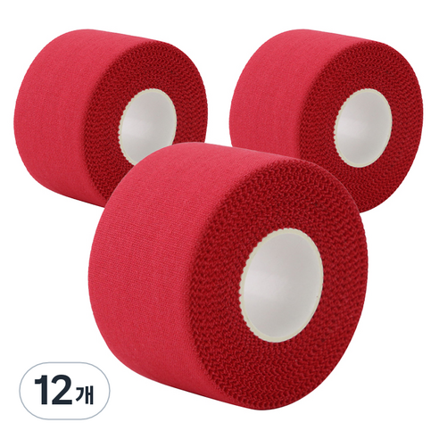크리다 KRIDA C-tape 스포츠 테이프 레드 3.8cm x 9.1m, 12개, 1개입