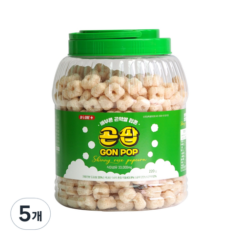 곤팝 배부른 곤약쌀 팝콘, 220g, 5개