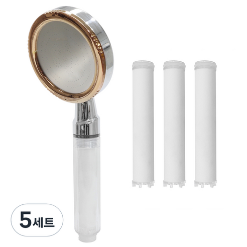미리내 빅헤드 수압상승 정수필터 샤워기헤드 + 세디먼트 필터 3p, 5개
