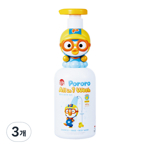 뽀로로 올인원 워시 클렌저 바나나향, 3개, 400g