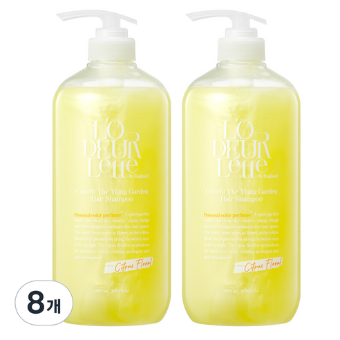 로더렛 컬러 핏 더 일랑 가든 헤어 샴푸 시트러스 플로러 향, 1000ml, 8개