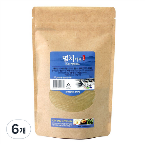 뫼달해 멸치가루, 100g, 6개