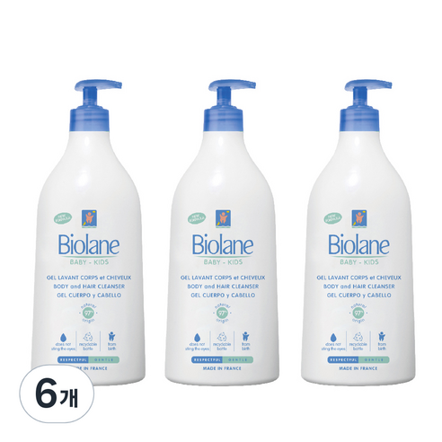 비올란 베이비 바디 앤 헤어 클렌저, 750ml, 6개