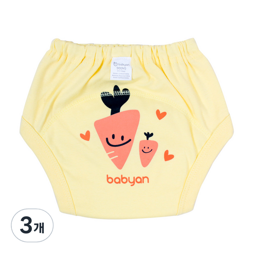 베이비앙 3중방수 배변훈련팬티, 당근, 3개