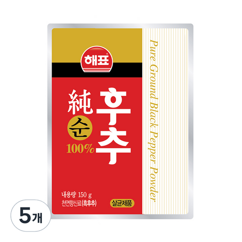 해표 순후추, 150g, 5개