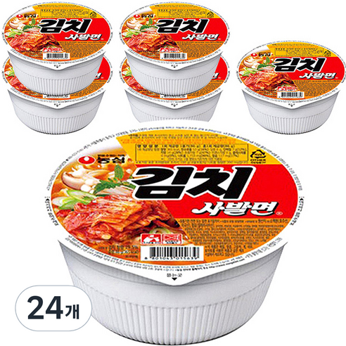 농심 김치 사발면 소컵 86g, 24개