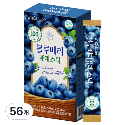 홀라이프 유기농 블루베리 스틱, 56개, 20g