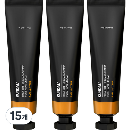 쿤달 시어버터 앤 마카다미아 퓨어 핸드크림 아로마에디션 바질앤시트러스, 50ml, 15개