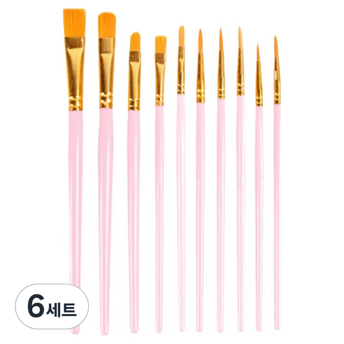 씨티 수채화붓 세트 핑크, 10종, 6세트
