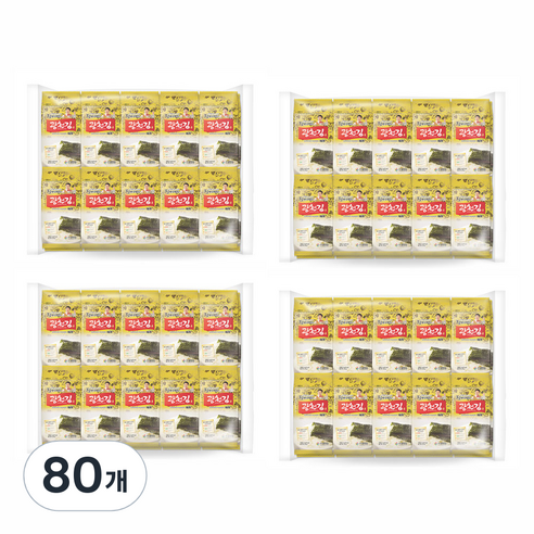 광천김 달인 재래 도시락김, 80개, 4g