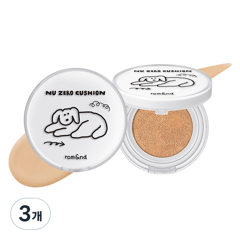 롬앤 이나피스퀘어 누 제로 쿠션 15g, 04 베이지23, 3개