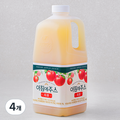 아침에주스 사과주스, 1.8L, 4개
