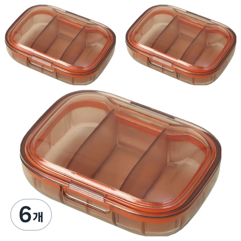 일상속반짝 3칸 약통 레드, 6개