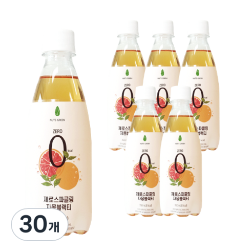 넛츠그린 제로스파클링 자몽블랙티, 350ml, 30개