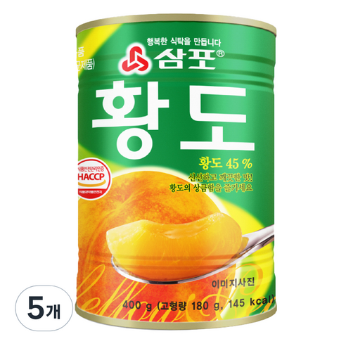 삼포 황도 슬라이스, 5개, 400g