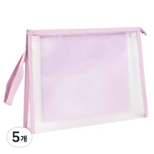 델리 삼각 투포켓 스트랩 파우치 A4 PP109, 퍼플립, 5개