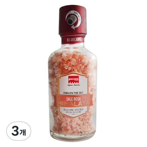 몬타스코 히말라야 핑크소금 그라인더, 270g, 3개